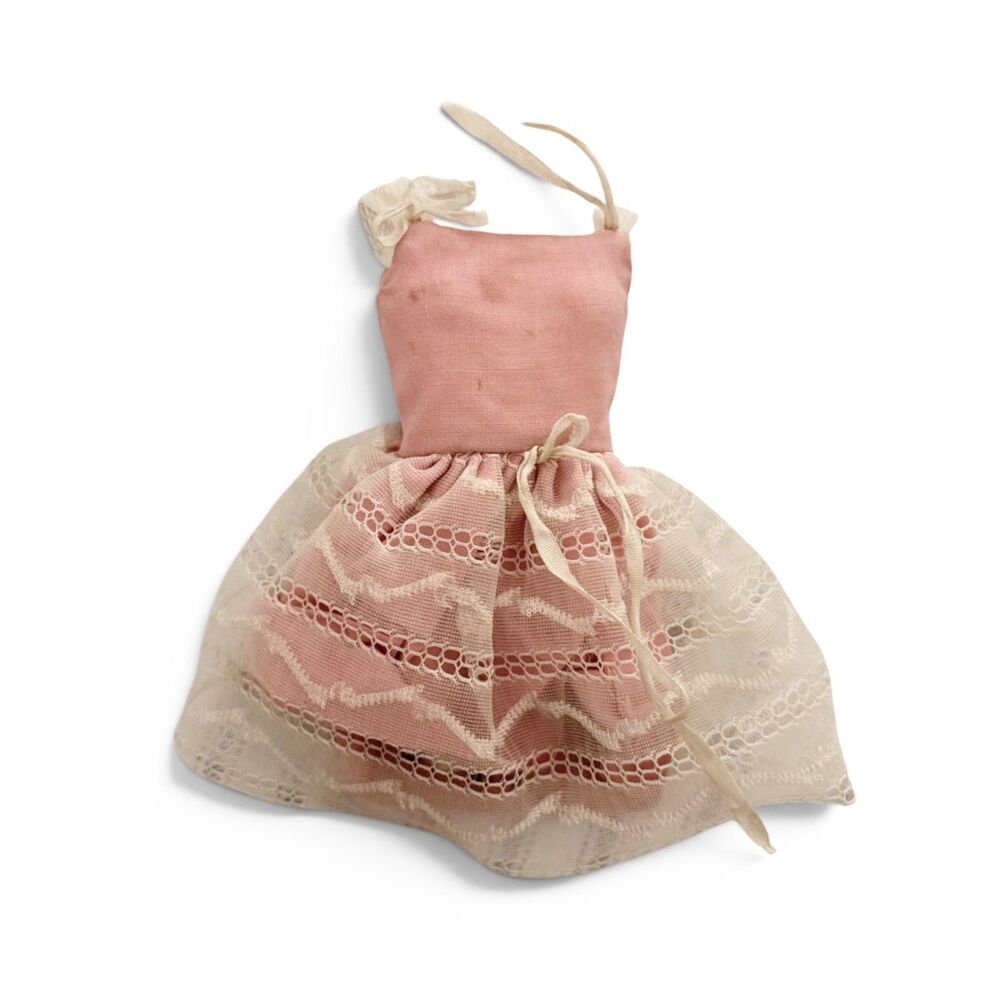 Vintage Mod Barbie Skipper "Party Pink" Fashion Pak Lace Dress 1965-1967